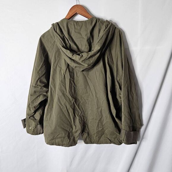 Zara Oversized Army Green Water Repellent Parka Size M - Picture 2 of 6